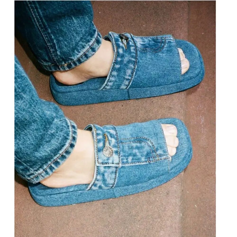JEFFREY CAMPBELL
Blue Sky Slide Sandal - Blue Denim
